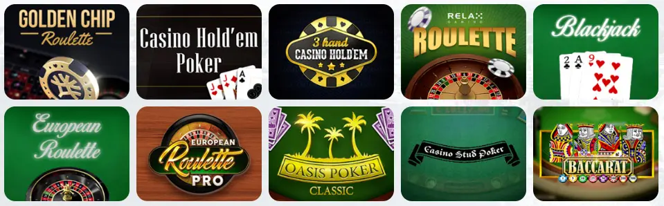 Table games at INDIBET CASINO